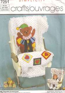 SIMPLICITY 7251 Baby Car Seat Cover NEW PATTERN  