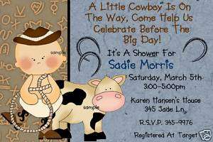 COWBOY BABY SHOWER Invitations  Western  