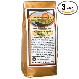 Gifts Of Nature Cinnamon Spice Muffin Mix, 21 Ounce Bags (Pack of 3 