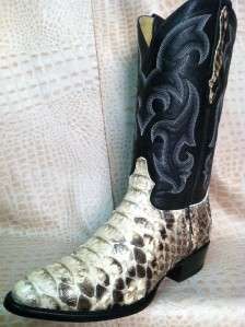   Genuine Natural Large Scale Python Snake Skin Leather Cowboy Boots