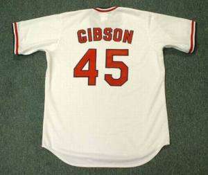 BOB GIBSON Cardinals 1975 Throwback Home Jersey LARGE  