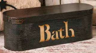 COUNTRY BATH BOX TOILET PAPER STORAGE BOX BLACK HOME ACCENT  