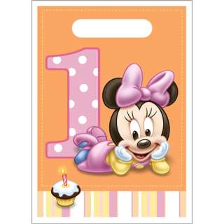 Minnie Mouse 1st Birthday Party Supplies Favor Bags   8 each 