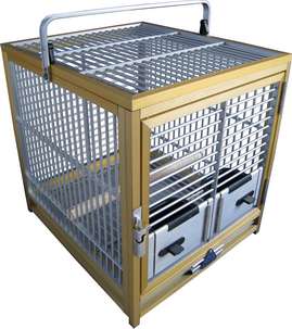KING CAGES ALUMINUM PARROT TRAVEL CAGE ATS1719 bird GLD  
