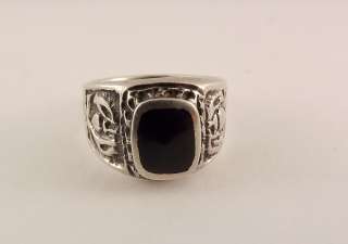 DescriptionSterling Silver 925 Black Onyx Ring Tribal Design