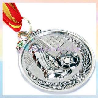 Football Soccer Stars Award Medal Trophy w/Neck Ribbon  