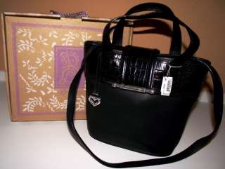 NEW Authentic Brighton Black Leather Purse Bag 059573  
