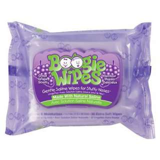 Boogie Wipes Gentle Saline Wipes for Little Noses, Great Grape, 30 ea 