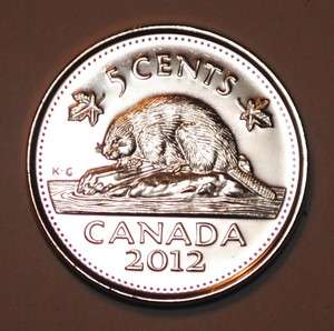 Canada 2012 5 cents Nice UNC Five Cents Canadian Nickel  