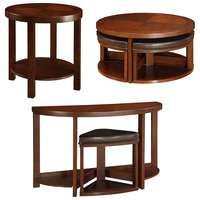 Bailey Cocktail Table with 4 Faux Leather Ottomans  Target