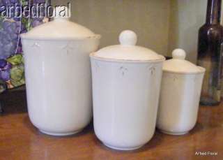   Lis French Vanilla Canisters Set ~ Food Safe ~ Ceramic Canister St/3