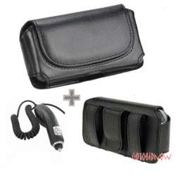   LG Esteem Revolution LEATHER HOLSTER SKIN POUCH PHONE CASE+CAR CHARGER
