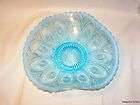 Blue Opalescent Northwood Leaf & Beads bowl  