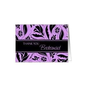  Thank You Cousin Bridesmaid Card   Purple Black Floral Card 