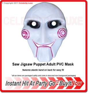 New Saw Jigsaw Puppet Horror Adult Mens Costume Mask  