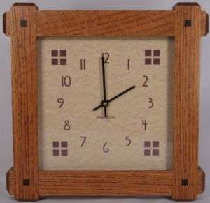 Mission Style Quartersawn White Oak Wall Clock  