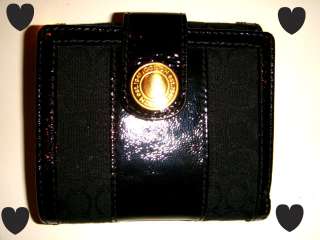 New Coach Black Wallet Coin Card Billfold French Wallet 198.00 Style 