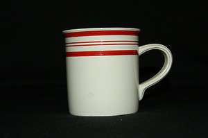 Ralph Lauren Discontinued Café Stripe Red Coffee Mug Cup  