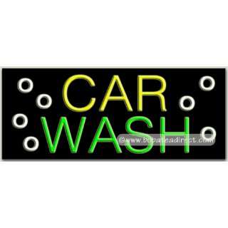 Car Wash Neon Sign (13H x 32L x 3D):  Grocery & Gourmet 