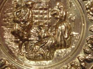 Vtg Metal Brass Wall Plaque Elpec England Colonial  