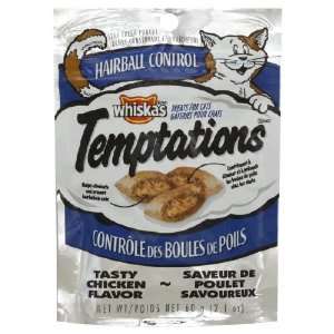 Whiskas Temptations Cat Treats, Hairball Control, Tasty Chicken, 2.1 