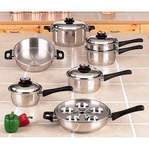 Maxam 17pc Waterless Stainless Cookware Set  AWESOME  