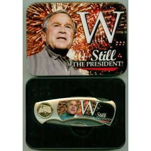  President George W Bush Collectible Knife In Tin Collector 
