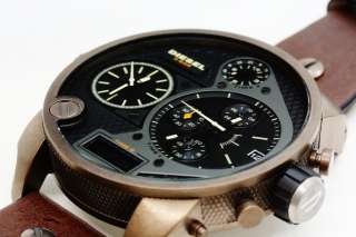 DIESEL Mens XXL Brown Leather Watch DZ7246 NEW  