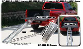 NEW 4 DOUBLE FOLDING MOTORCYCLE RAMP KIT TRAILER RAMPS  