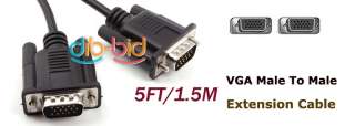 5FT VGA 15 Pin SVGA Male to Male Video PC 1.5M Cable  