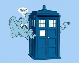 TeeFury Doctor Who/Dr Seuss Horton Tardis Hello? Mens XL XLarge T 