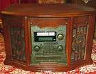 Antique Style 4 In 1 Wood Stereo System, Record Player, CD, AM/FM 