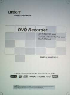 LITEON DD A110 DVD RECORDER USERS MANUAL BOUND ENG  