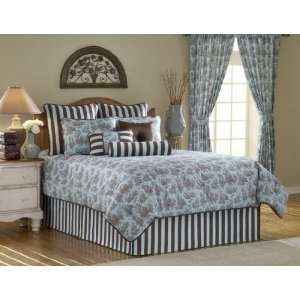  Blue & Brown Toile 4 Pc Daybed Bedding Comforter Set: Home & Kitchen