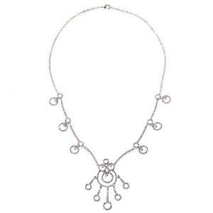    Circle Madness C.Z. Diamond Sterling Silver Necklace: Jewelry