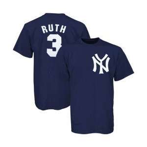Babe Ruth New York Yankees Navy Name and Number Throwback T Shirt by 