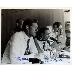  MLB Curt Gowdy / Tony Kubek In the Booth Autographed 8 by 