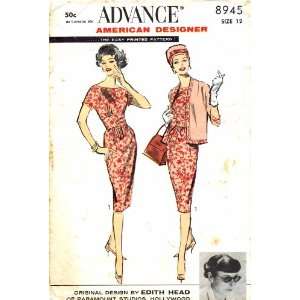 Advance 8945 Vintage Sewing Pattern Edith Head Dress Reversible Jacket 