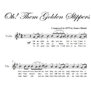    Oh Them Golden Slippers Easy Violin Sheet Music James Bland Books