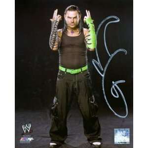 WWE TNA Jeff Hardy in Black Shirt and Black Pants Autographed 8 by 10 