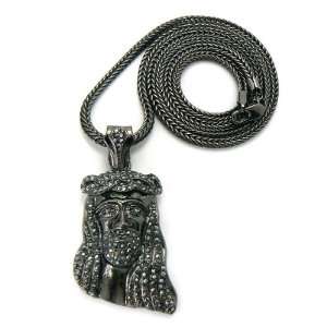   Jay Z Iced Out Black Jesus Pendant w/Franco Chain Small GAP12 Jewelry