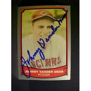 Johnny Vander Meer Cincinnati Reds #30 1988 Baseball Legends Signed 