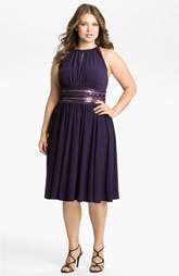 JS Boutique Sequin Matte Jersey Keyhole Dress (Plus) $178.00