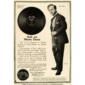  1915 Ad Victor Records Nipper Mischa Elman Voilinist 
