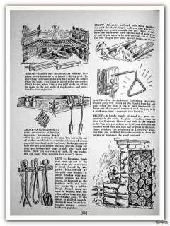 1938 CABIN PLAN BOOK 30 PLANS + RUSTIC DECOR FIREPLACES BBQ FURNITURE 