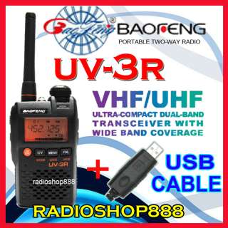 UV 3R V/U DUAL BAND POCKET SIZE + FM Radio + USB Cable  