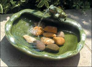 Ceramic Frog Solar Fountain  