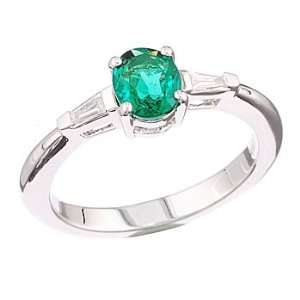    Green emerald and white diamond gold ring. Vanna Weinberg Jewelry