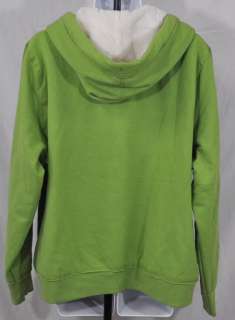 NEW Green Tea Womens Hoodie Thermal Fleece Zip Coat Jacket Green Size 