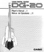 Casio DG 20 Midi Synth Guitar Owners Manual DG20  